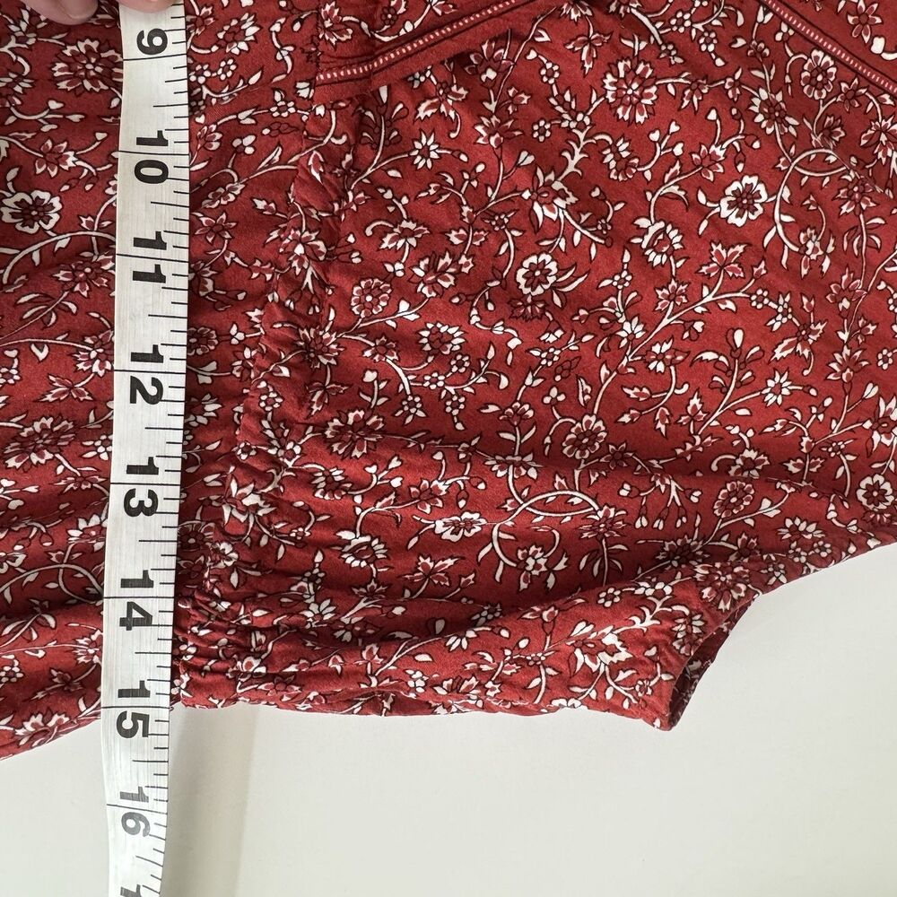 Max Studio Floral Maxi Dress Red Boho Tiered Sleeveless V-Neck Cottagecore Large - Picture 10 of 11